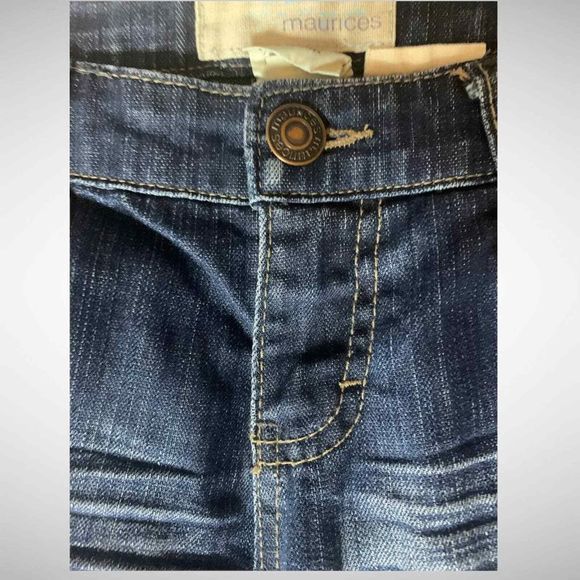 Maurices Molli Flare Leg Jeans Sz 3/4 Long Meas 30x 34.5 Inseam Tall Bell Bottom - Picture 4 of 12